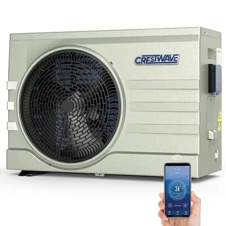 ☆ CRESTWAVE Inverter Swimming Pool Heat Pump, 35,000 BTU Pool Heater f