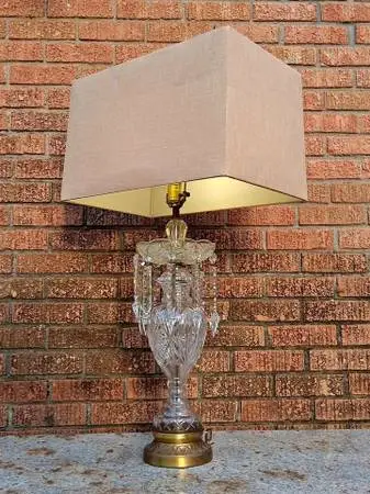 Vintage Anna Hutte Bleikristall Hand Cut Lead Crystal Table Lamp