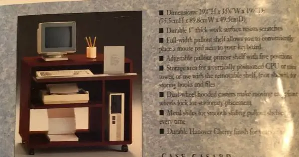 Computer Desk Bush Furniture 6606 VISIONS Multi Media Hanover Cherry