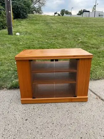 Teak entertainment stand bar cart