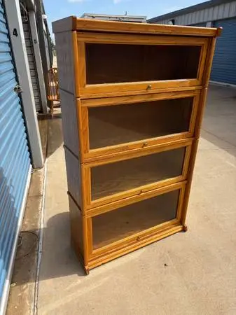 Exquisite Flawless Golden Oak Finished Barrister 4 Shelf Bookcase