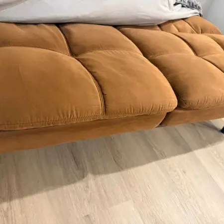 Mainstays Memory Foam Futon, Camel Faux Suede Fabric, 72''