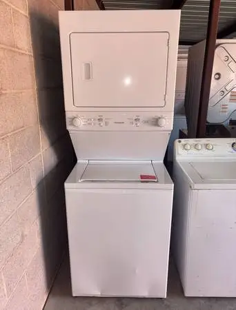 White Stacked Frigidaire Washer And Electric Dryer
