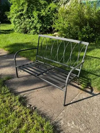 Wrought iron patio bench loveseat by Martha Stewart