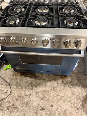 Kitchen Aid New 42” Fridge/Viking 36” Wide Dual Fuel Range 6-Burners