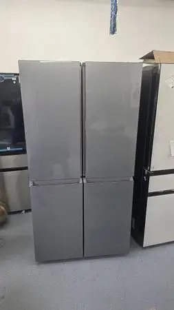 New ge cafe Smart Quad-Door Refrigerator in Platinum Glass with Dual-Dispense Au