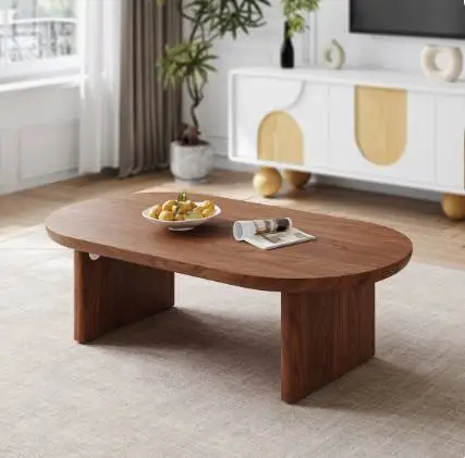 NEW IN BOX | 47 Oval Walnut Mid-Century Modern Coffee Table