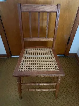 Vintage Wooden Chair with Cane Seat
