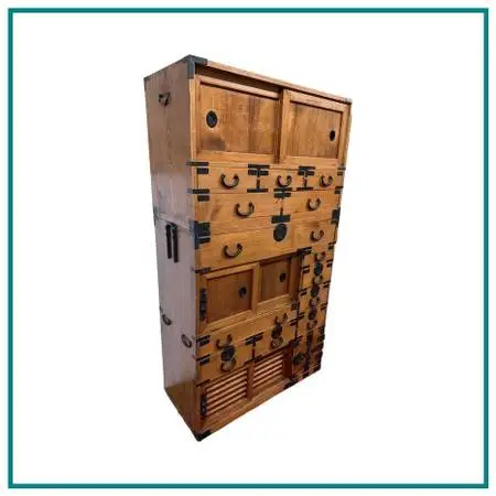 Japanese Tansu Chest Of Drawers, Three Piece