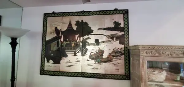 Asian Chinese four piece wall art