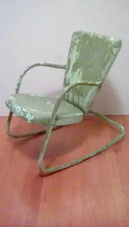 Vintage 1950s Metal Patio Rocking Chair