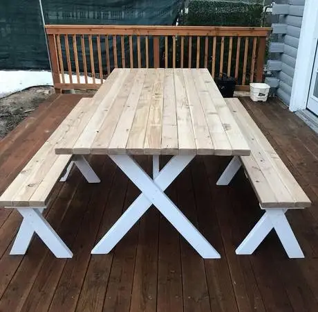 Picnic table. Brand new, handmade solid wood, patio furniture