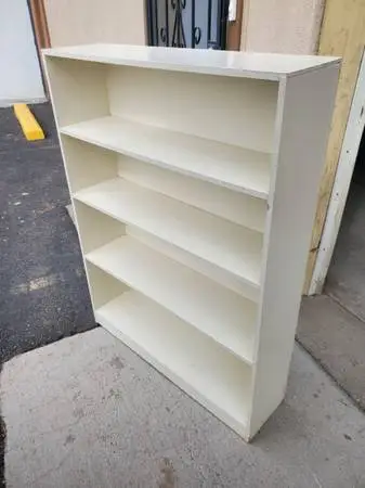 White medium vintage solid wood bookshelf