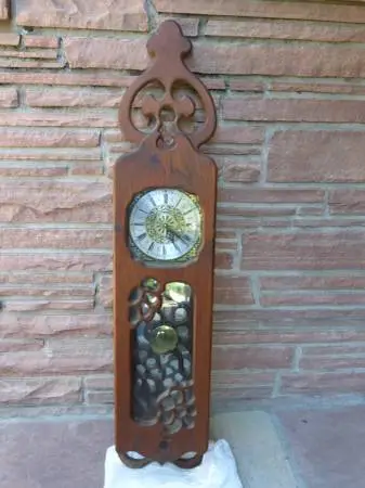 Hand-Carved Pendulum Wall Clock (Antique Reproduction)