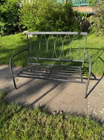 Wrought iron patio bench loveseat by Martha Stewart