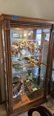 Large Solid Oak China Cabinet