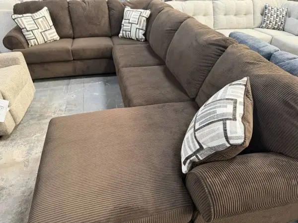 Large 3pc Chocolate Corduroy Sectional