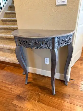 1/2 moon gray console table
