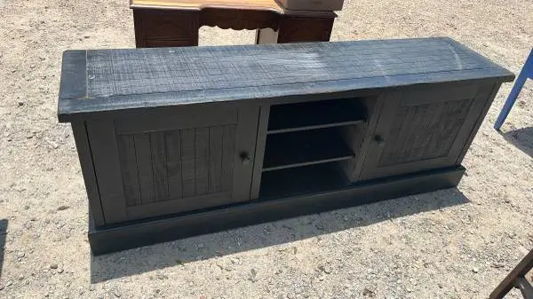 Black Rustic Solid Wood TV Console