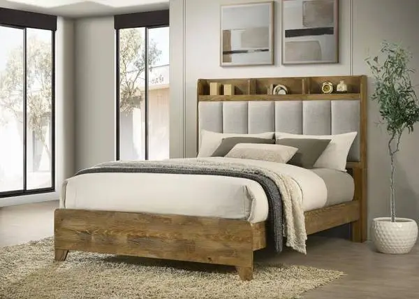 New Queen Panel Bed with Bookcase Headboard!