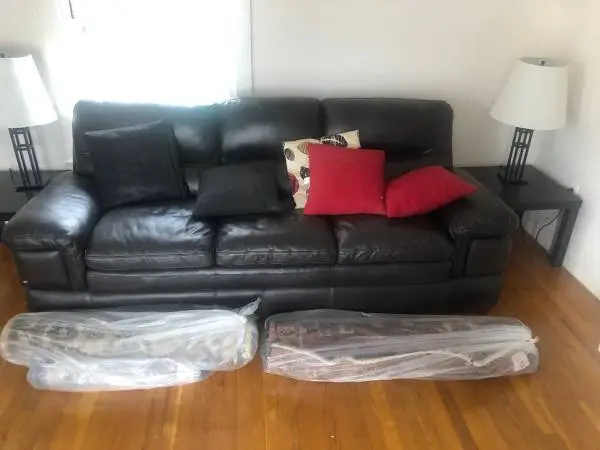 genuine leather couch 7 feet long