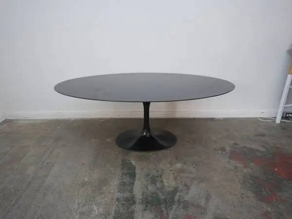 Black Marble Saarinen Style Dining Table w/ Black Base $999.00 77 W x