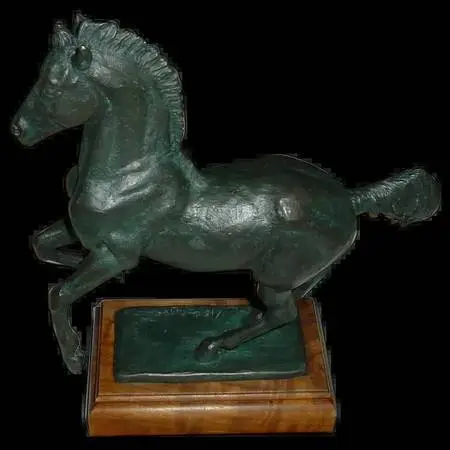 VINTAGE BRONZE ART HORSE SCULPTURE BY ARIZONA ARTIST CYNTHIA RIGDEN