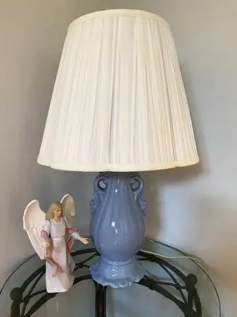 Vintage Light Blue Accent Table Lamp