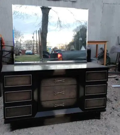 Mid-Century Modern Low Dresser with mirror
