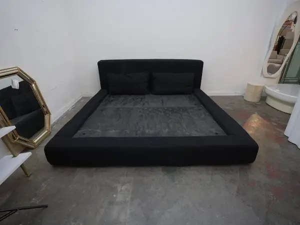Restoration Hardware Cloud Bed in Black Linen King 96 W x 96 D x 36