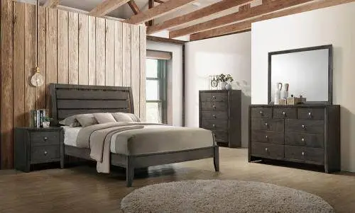 NEW Wood bedroom sets in Olive Gray or Warm Brown