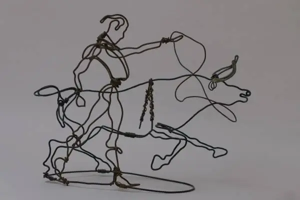 ALEXANDER CALDER ERA 1920S MODERN ART STEEL BULLFIGHTER WIRE SCULPTURE