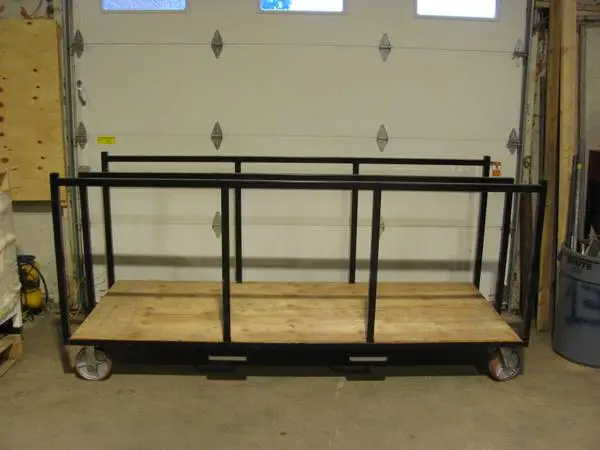 Heavy duty metal material handling cart trolley on 8 casters