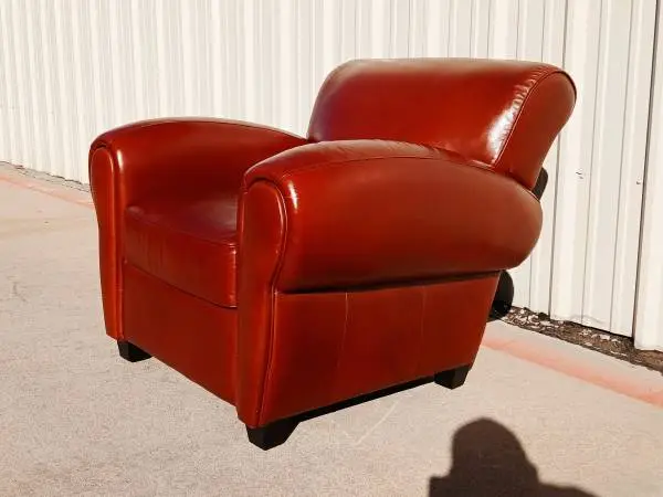NICE LINK LARGE LEATHER PERESIAN FRENCH CLUB CHAIR - RARE