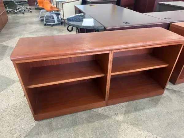 60Wx15Dx29 1/2H Double Bookcase by Geiger Brickel in Cherry wood fi