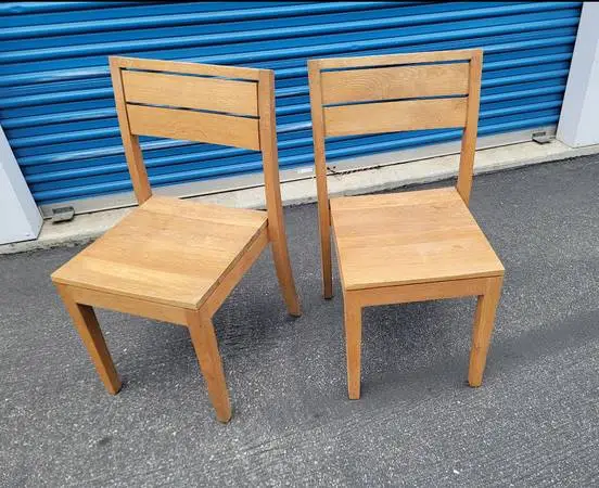 pair (2) solid oak side chair dining desk CHAIRS - HD Buttercup