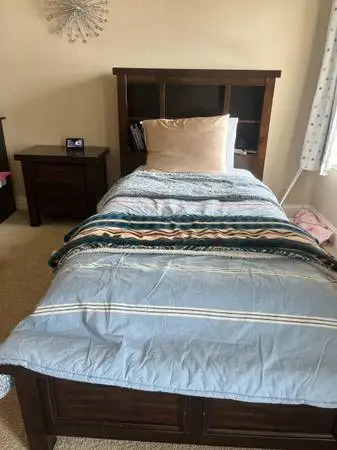 2 Twin Bookcase Bed with MATTRESS & Box Springs