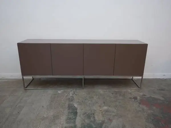 Brown Credenza Cabinet on metal base $499.00 90w x 20D x 36 H