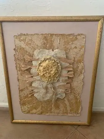 Original Artwork Hand Made Paper Bark Flax Horse Hair