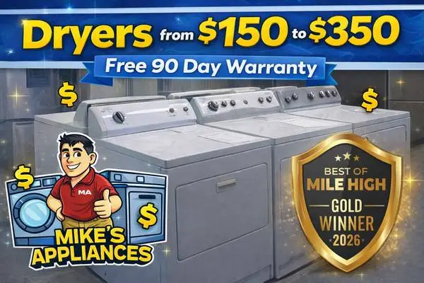 Used Dryers with Free Warranty!! Free Delivery!! Huge Inventory!!!