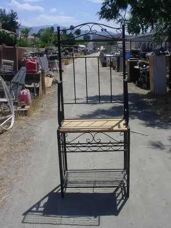 metal and wood bakers wine rack???