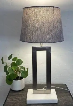 Brushed Nickel Bedside Lamp