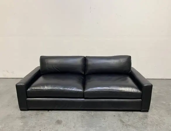 Black Italian Leather Sofa