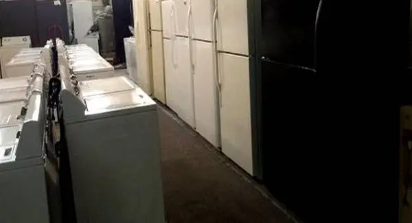 A refrigerator and washer dryer available
