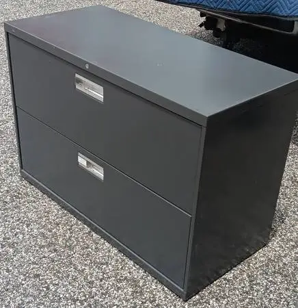 HON,2-Drawer,Lateral File Cabinet,Dark Gray,Lock-Key,Hanger Rails,ExWd