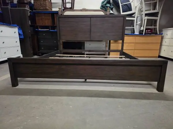 Modern Brown Rustic King Size Bed Frame