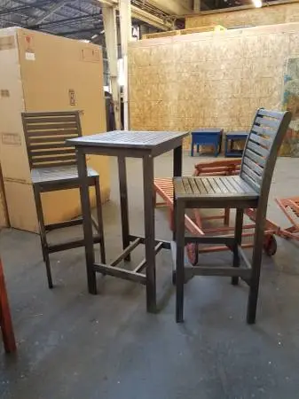 Vifah Outdoor Bar Set (2 Chairs, 1 Table) - Acacia