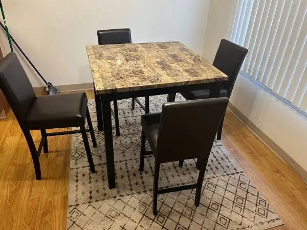 Brown dining room table