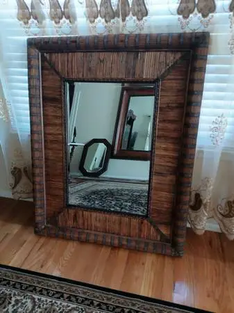 Heavy Duty Mirror w Beautiful Wooden Design 39 x 49 x 1.75 thick