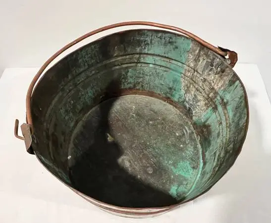 Antique Solid Copper Bucket/Cauldron